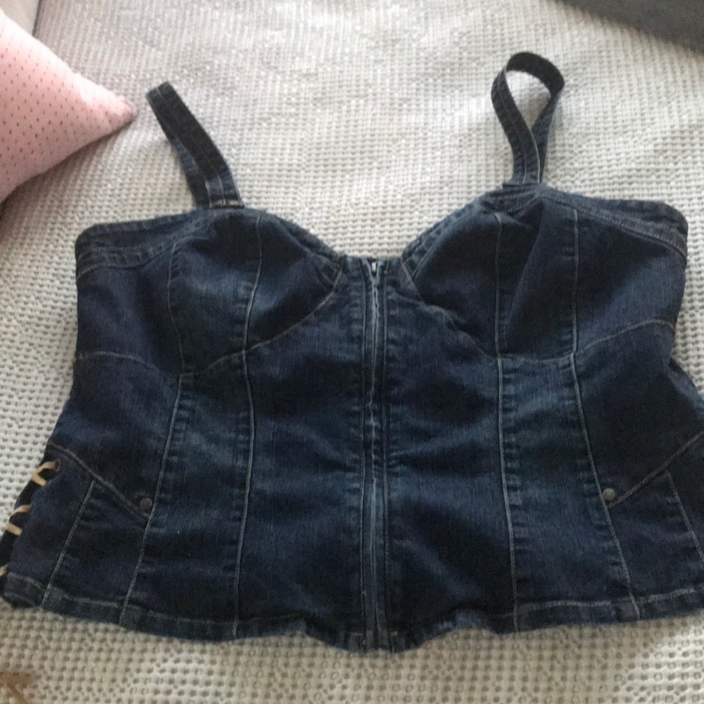 Ashley stewart blue jean corset top